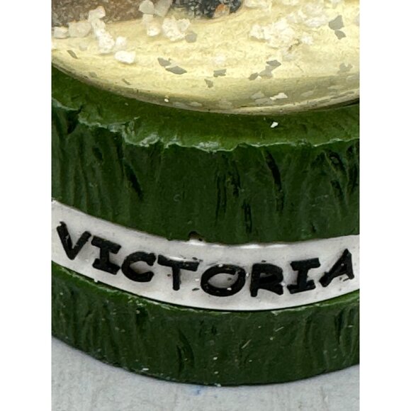 Vintage Christmas Victoria Moose Snow Globe Green Base & Maple Leaf Design READ - Picture 2 of 8